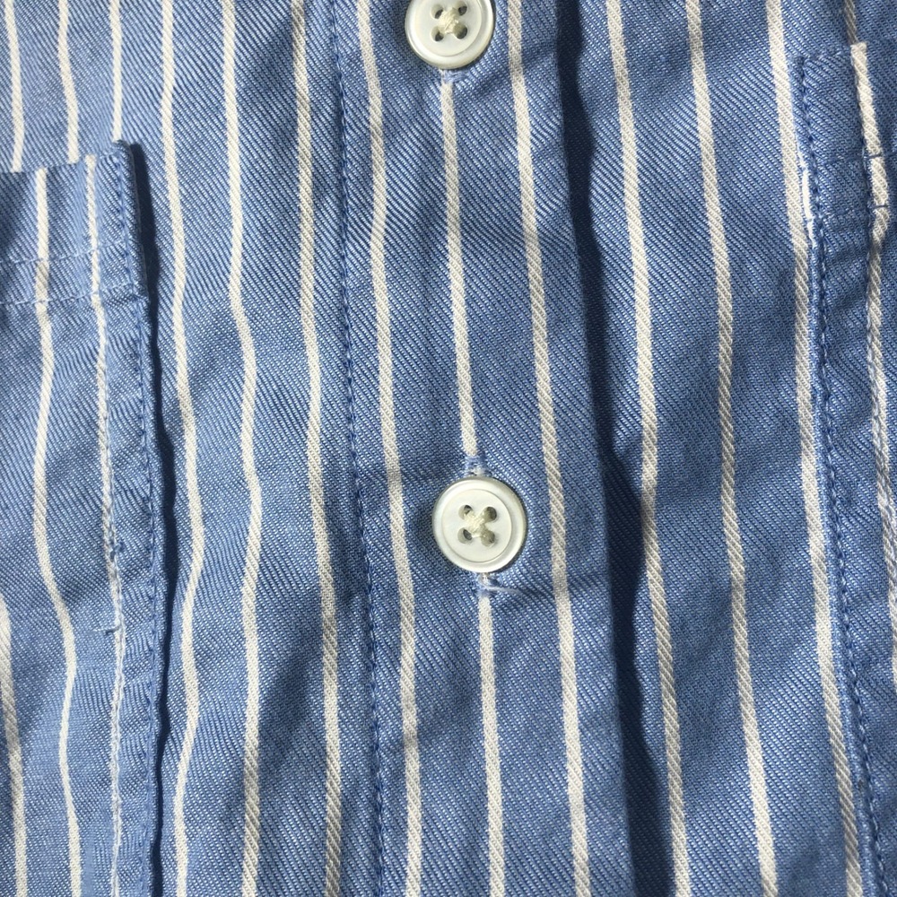 LOFT Striped Button Down Shirt Womens Small Blue White Long Sleeve 600727 - Picture 6 of 16